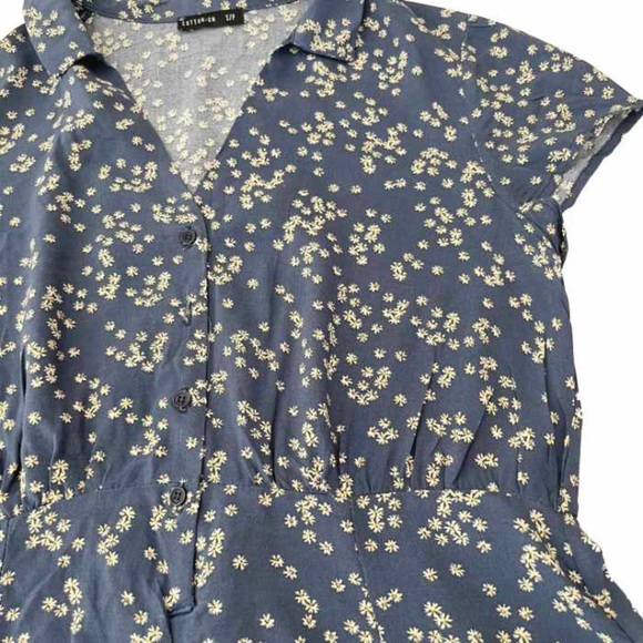 Cotton On Slate Blue and Yellow Floral Romper - Picture 3 of 4